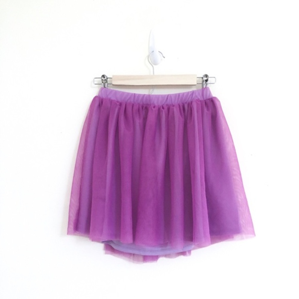 purple mesh ballerina fairy princess mini-skirt